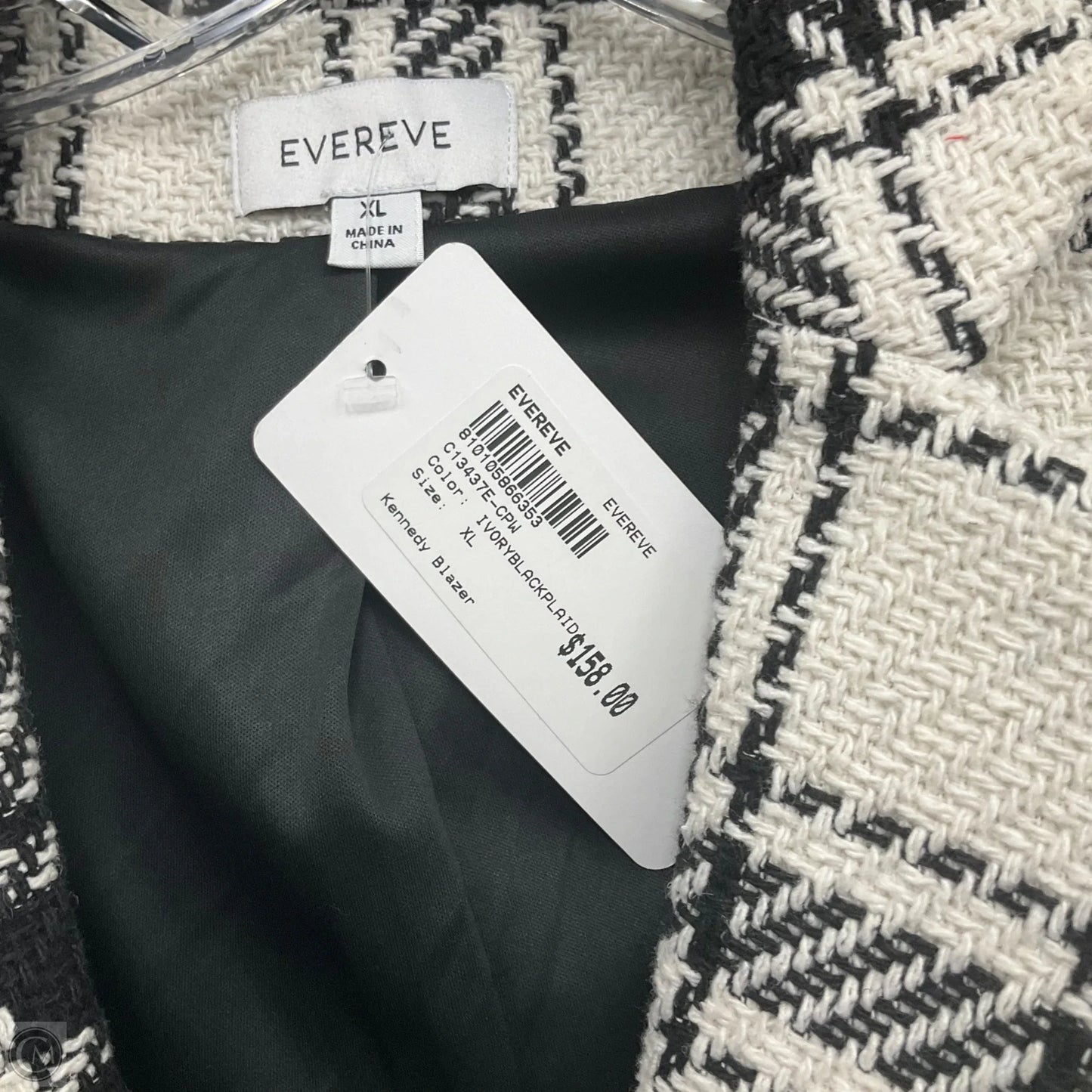 Blazer By Evereve In Plaid Pattern, Size: Xl