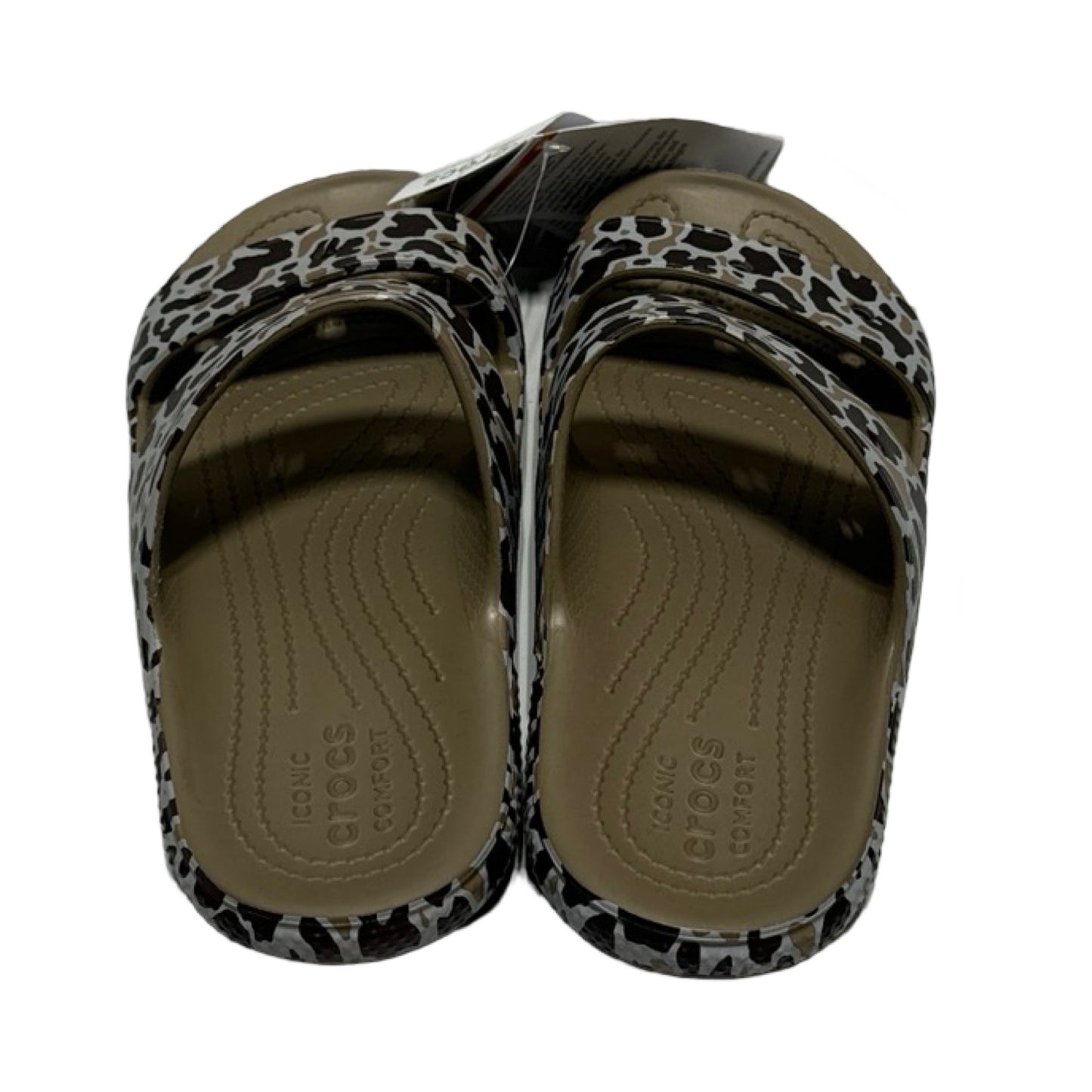 Animal Print Sandals Flats Crocs, Size 7