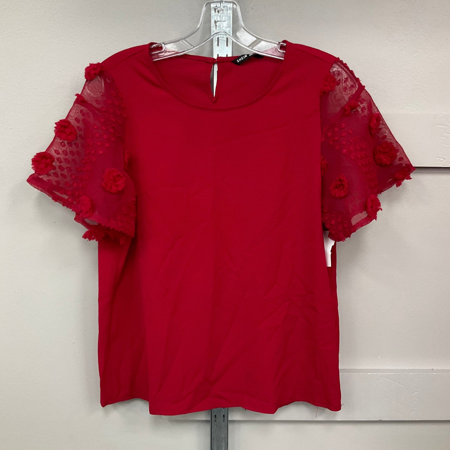 Top Short Sleeve By Shein In Red, Size: M