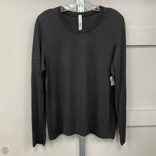 Athletic Top Long Sleeve Crewneck By Lululemon In Black, Size: 12