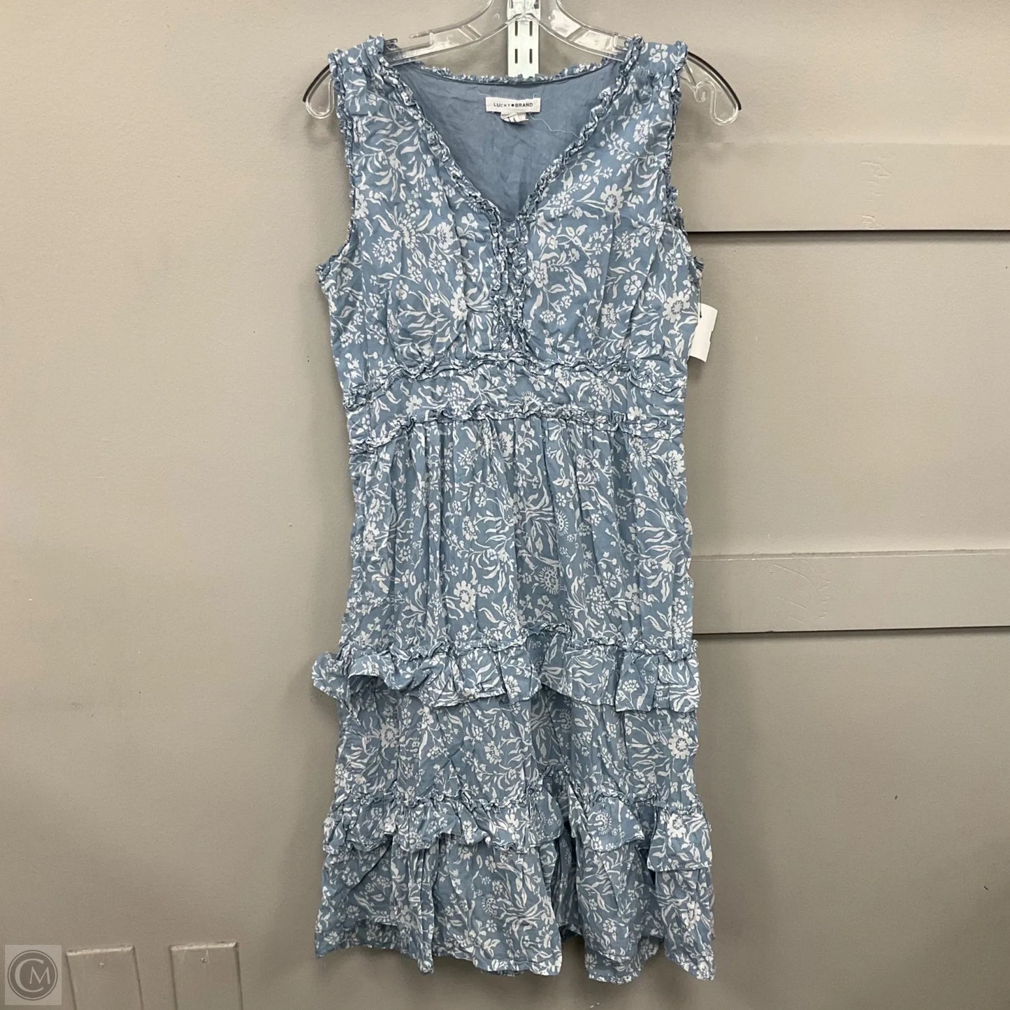 Dress Casual Midi By Lucky Brand In Blue, Size: M