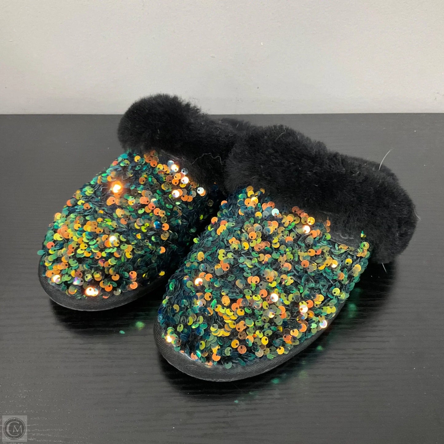 Slippers Designer By Ugg In Black, Size: 6