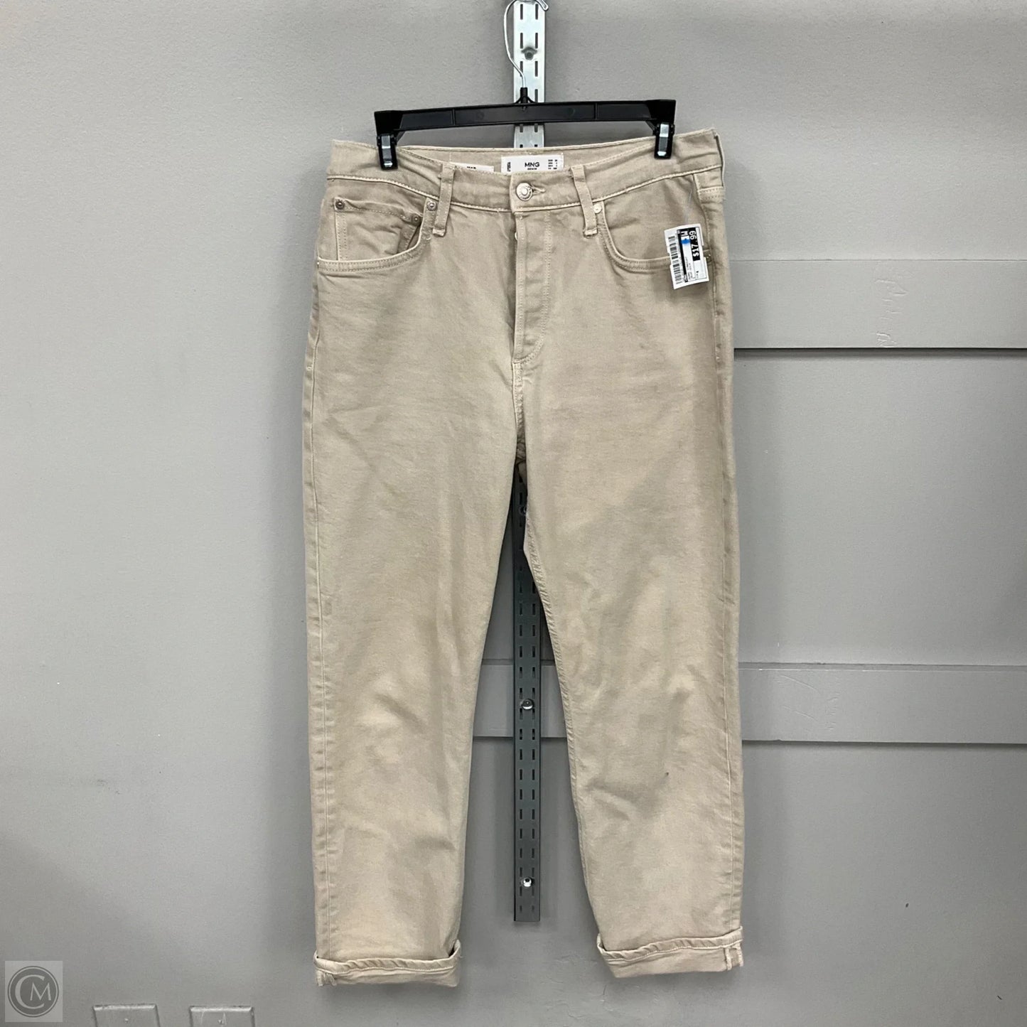 Jeans Straight By Mng In Cream Denim, Size: 4