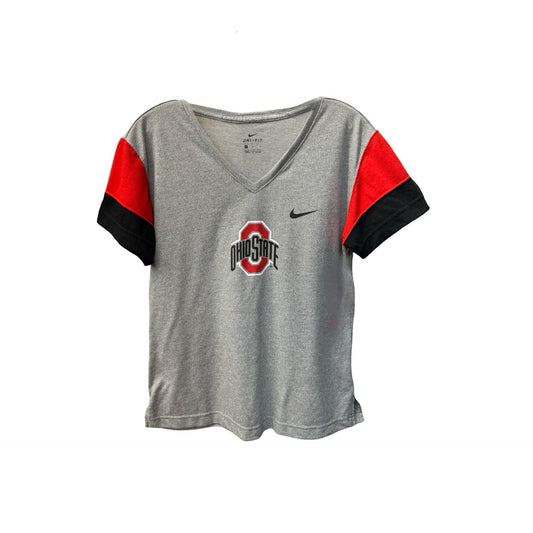 Ohio State University Grey Top Short Sleeve Nike Apparel, Size M