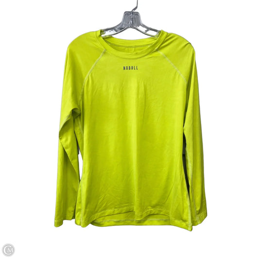 Athletic Top Long Sleeve Crewneck By Nobull In Yellow, Size: L