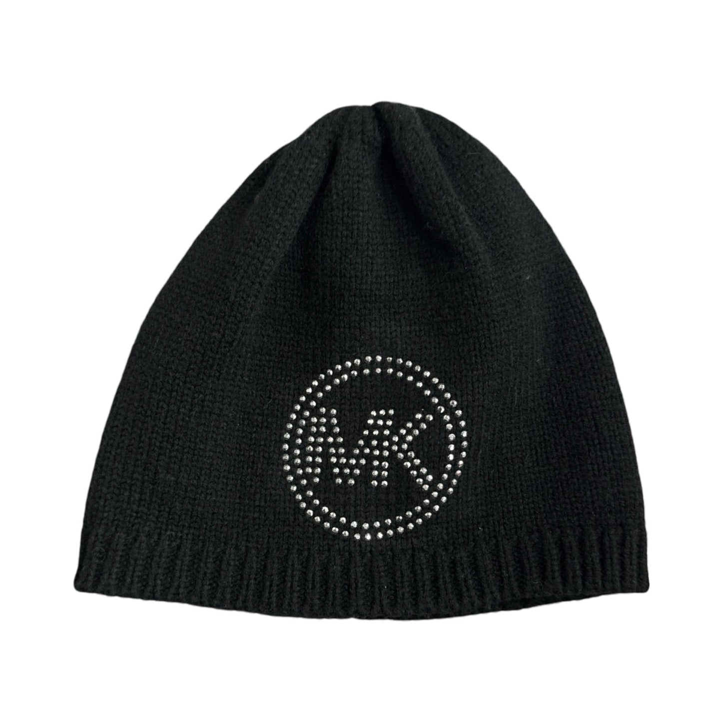 Hat Beanie Designer By Michael By Michael Kors in Black with Silver