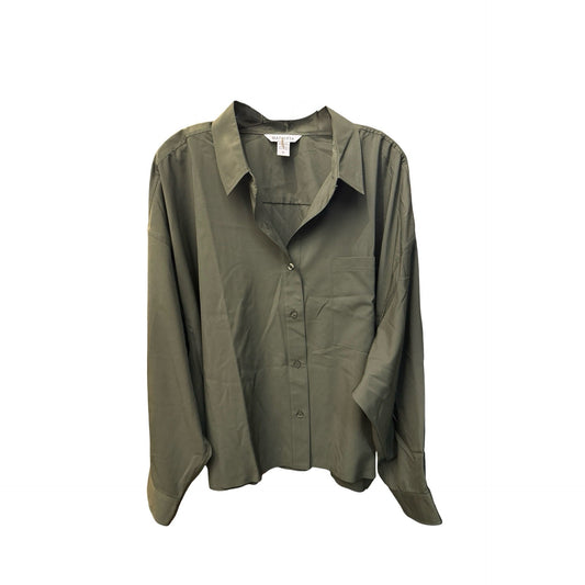 Top Long Sleeve By Athleta In Olive, Size: 3x