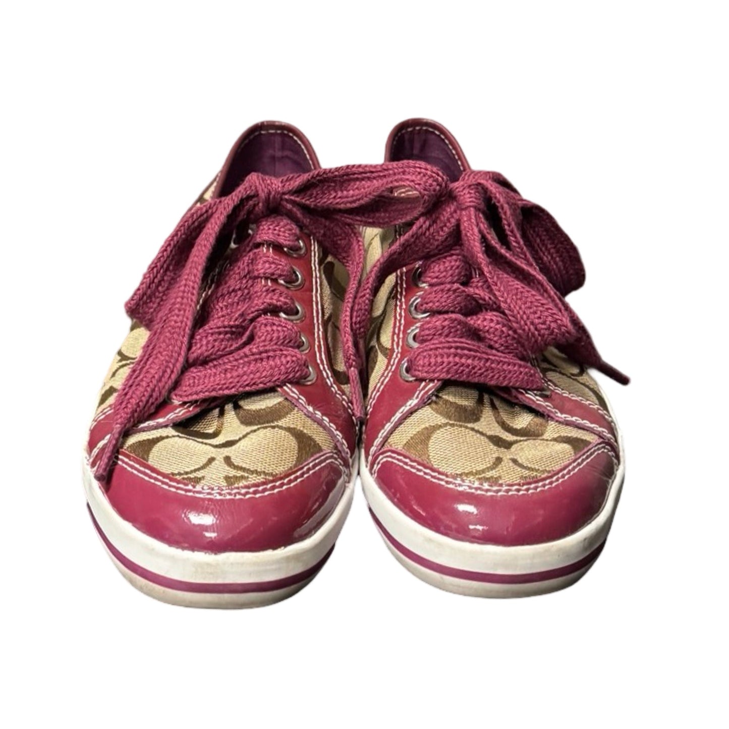 Shoes Sneakers By Coach In Brown & Purple, Size: 7