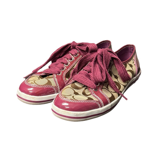 Shoes Sneakers By Coach In Brown & Purple, Size: 7