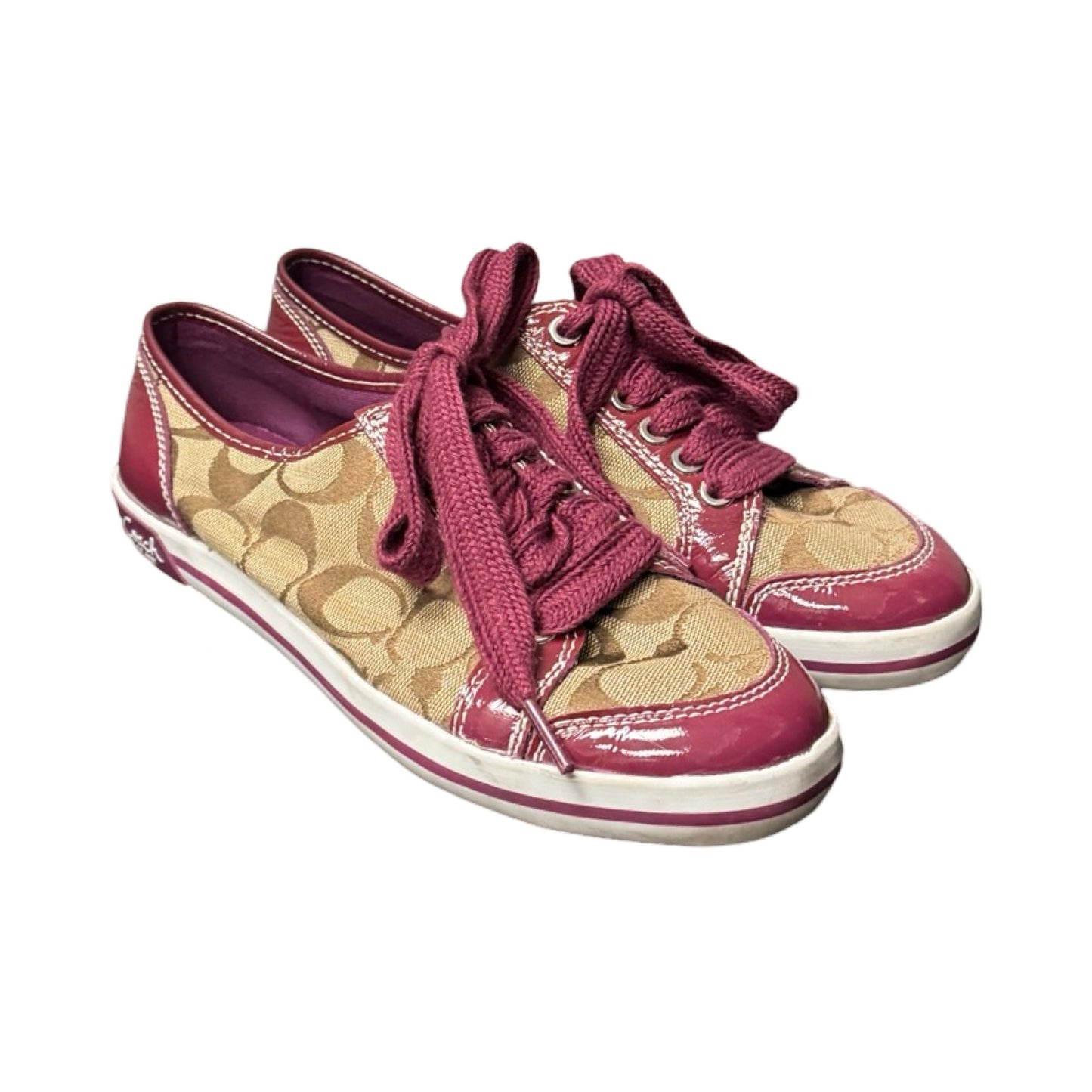 Shoes Sneakers By Coach In Brown & Purple, Size: 7