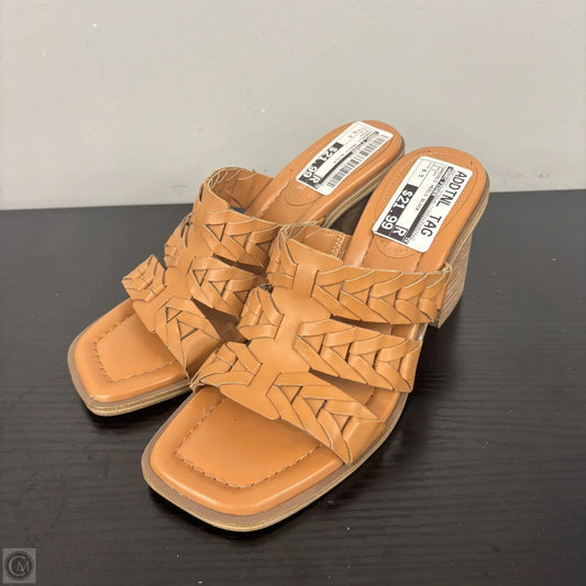 Sandals Heels Block By Marc Fisher In Brown, Size: 6.5