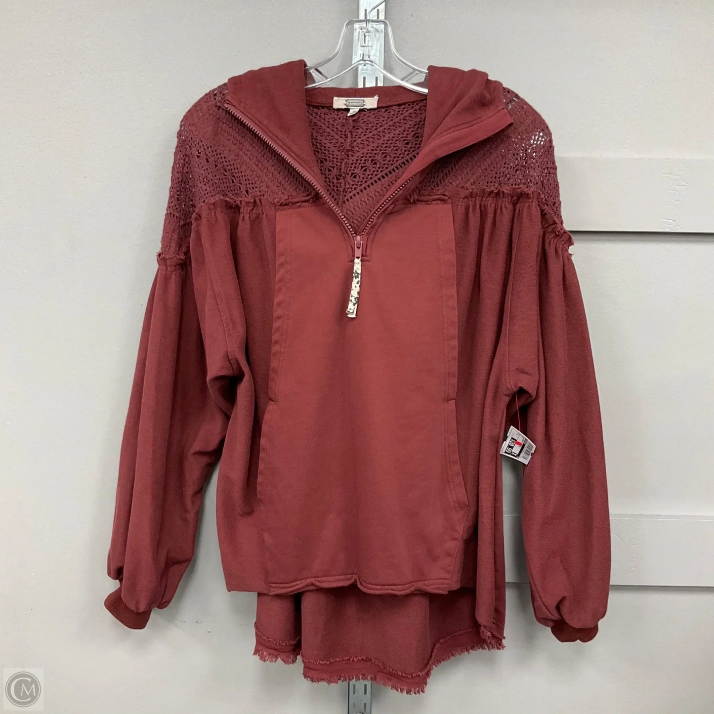 Sweatshirt Hoodie By Gimmicks In Red, Size: S