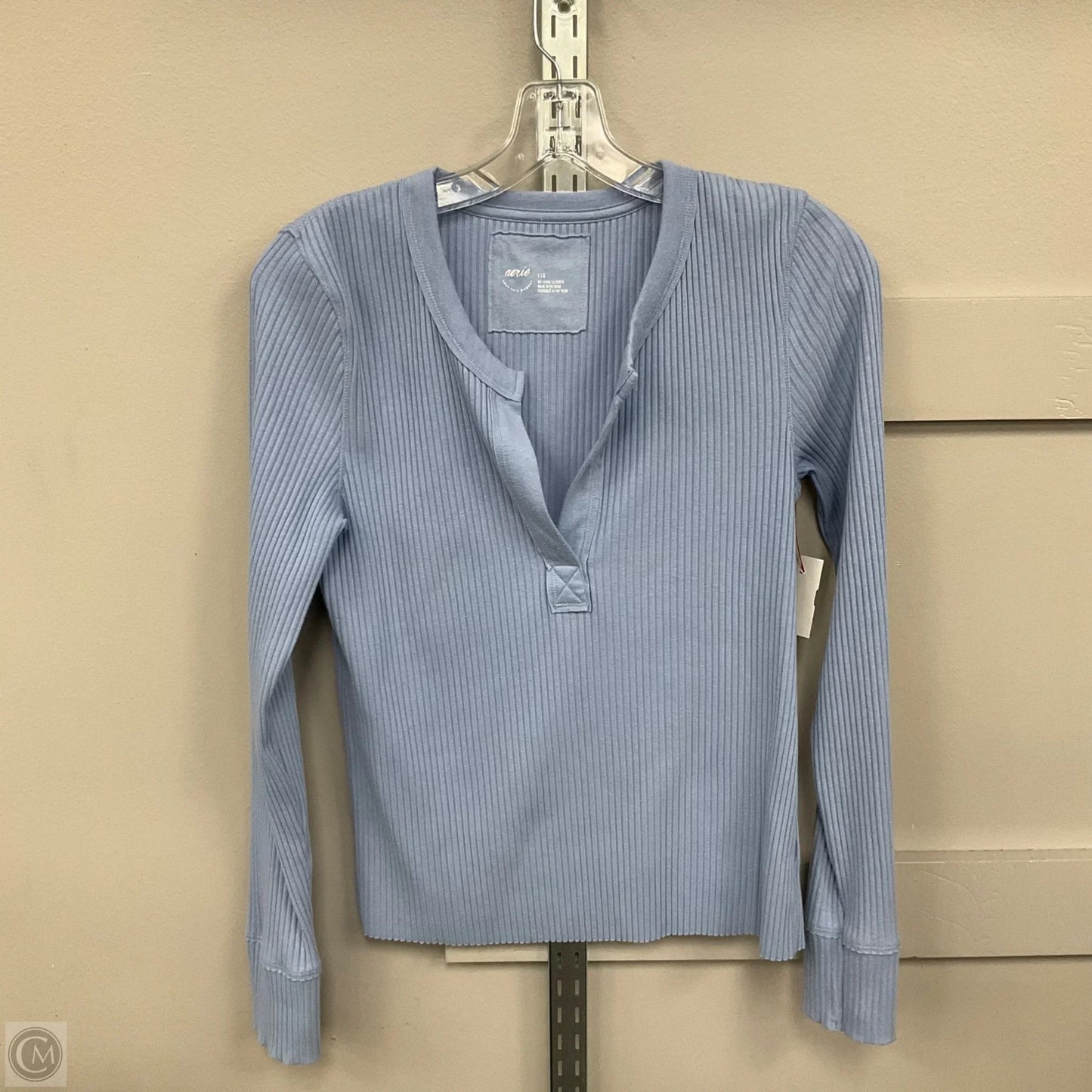 Top Long Sleeve By Aerie In Blue, Size: L