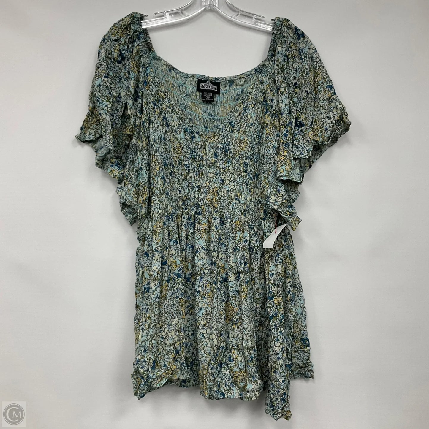 Top Short Sleeve By Angie In Floral Print, Size: 3x