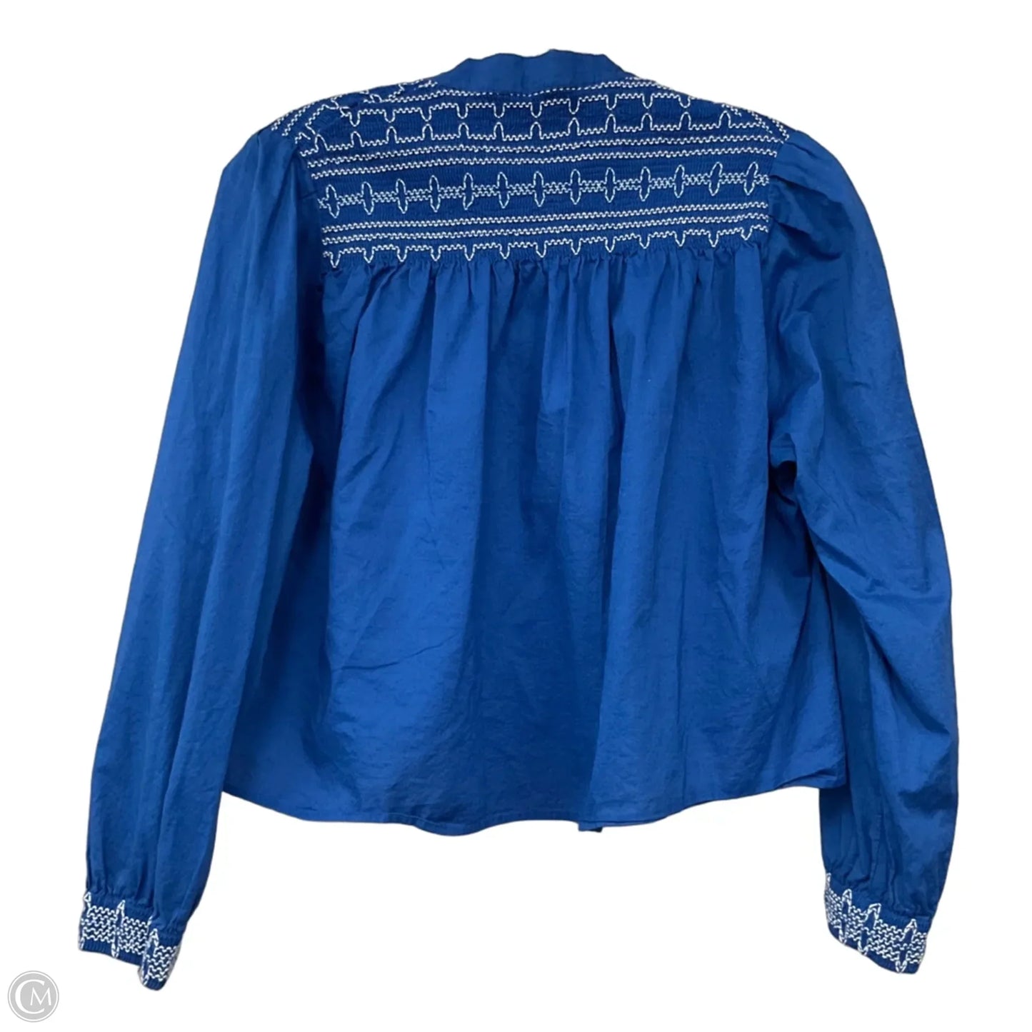 Top Long Sleeve By Zara In Blue, Size: S