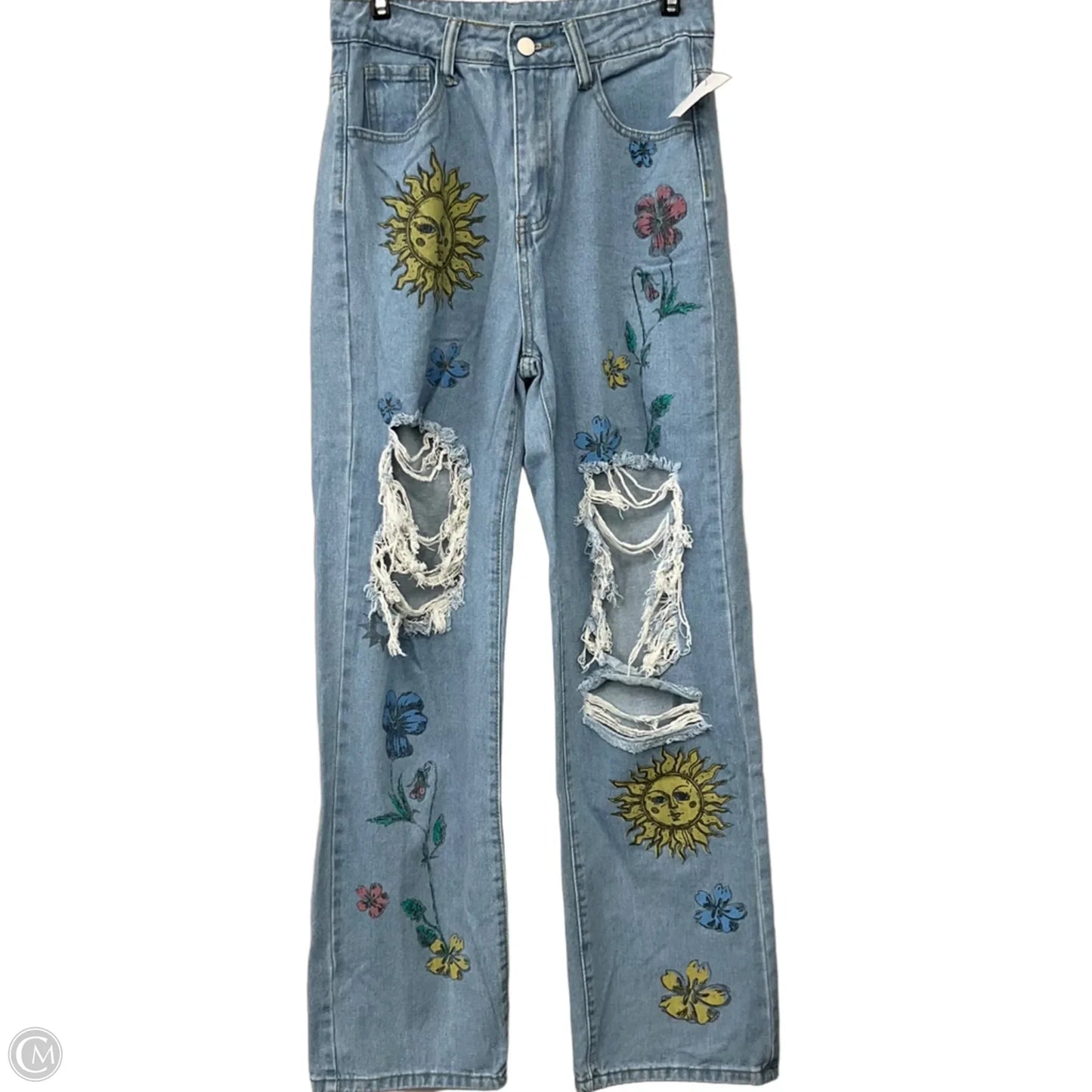 Jeans Straight By Shein In Blue Denim, Size: S