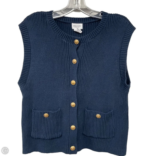 Vest Sweater By Clothes Mentor In Navy, Size: L