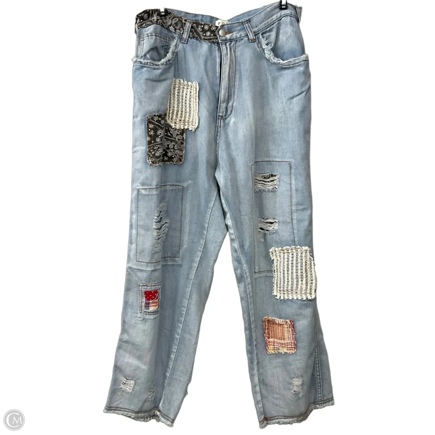 Jeans Straight By Pol In Blue Denim, Size: L