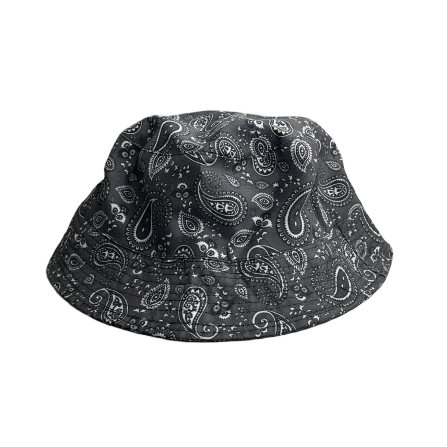 Hat Bucket By Clothes Mentor In Black & White Paisley