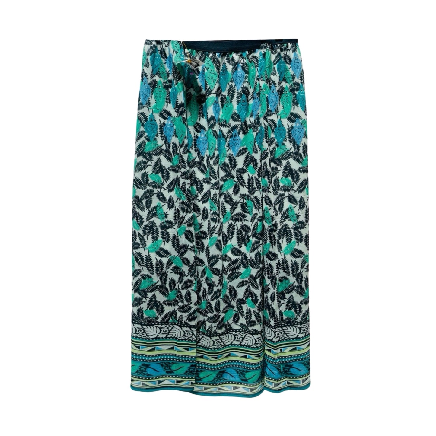 Navy & Teal Floral Skirt Midi By J Jill  Size: XL