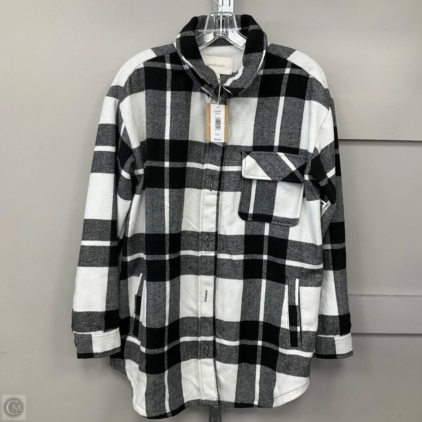 Jacket Shirt By Ecothreads In Plaid Pattern, Size: L