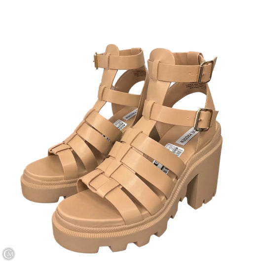 Sandals Heels Block By Steve Madden In Tan, Size: 10