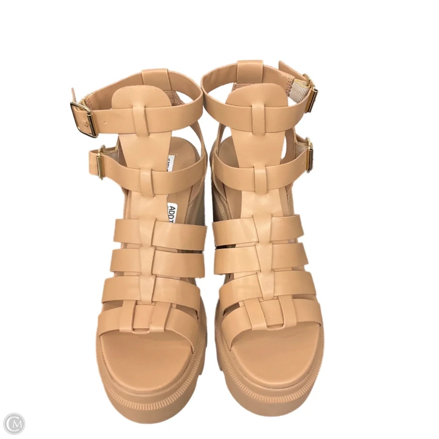 Sandals Heels Block By Steve Madden In Tan, Size: 10