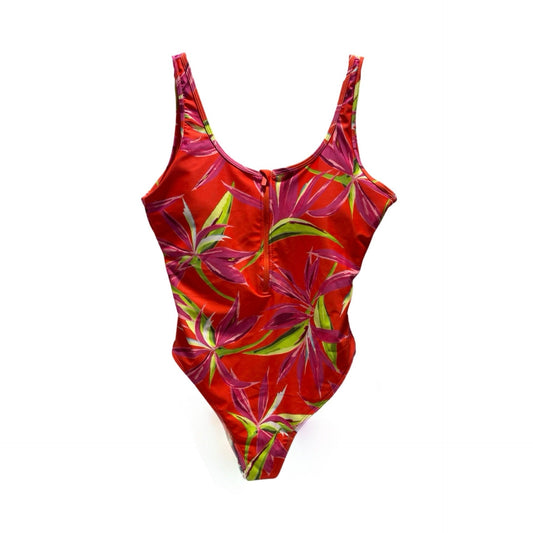 NWT Half Zip One-Piece Red Tropical Swimsuit By Old Navy Size: XL