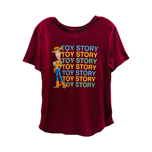 Disney Toy Story Woody Burgundy Crewneck Tee Top Short Sleeve Basic By Disney Store  Size: XL
