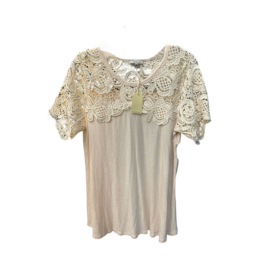 Top Short Sleeve By Jodifl In Cream, Size: S