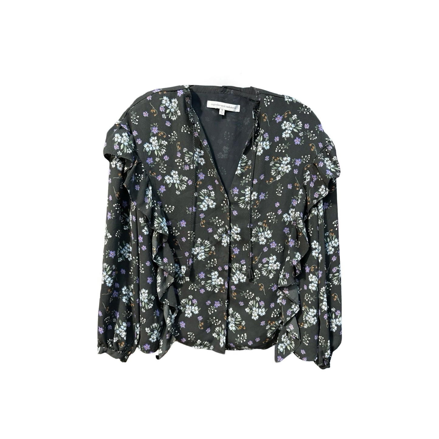 Floral Print Top Long Sleeve Cupcakes And Cashmere, Size S