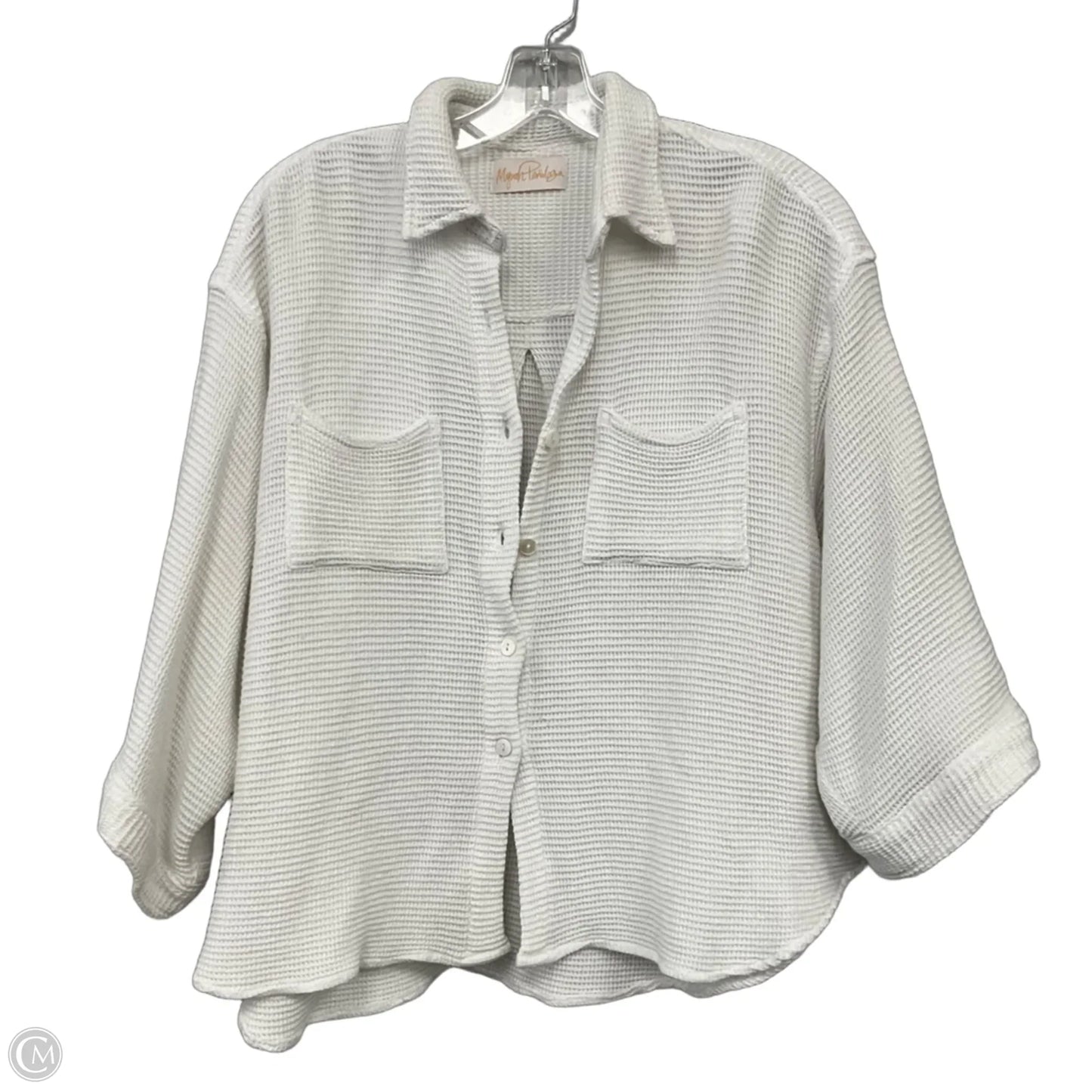 Top Short Sleeve By Clothes Mentor In White, Size: L