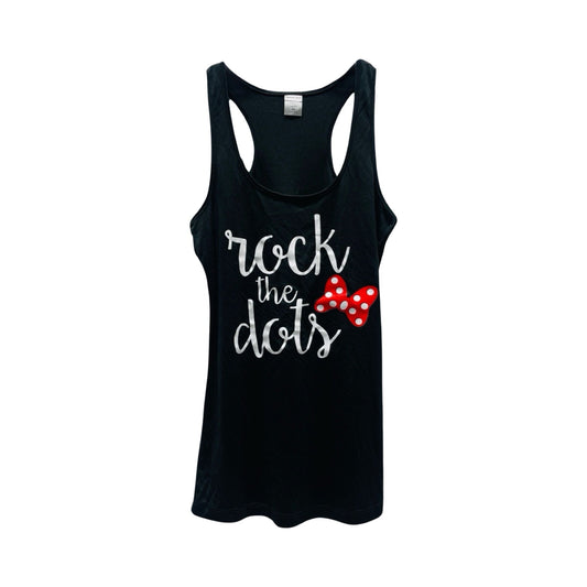 Disney Minnie Mouse Black with Red & White Print Tank Top By Sport-Tek  Size: XS