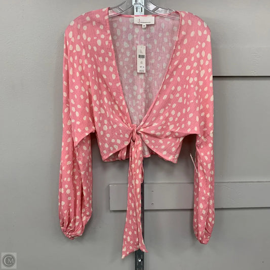 Top Long Sleeve By Anthropologie In Polkadot Pattern
