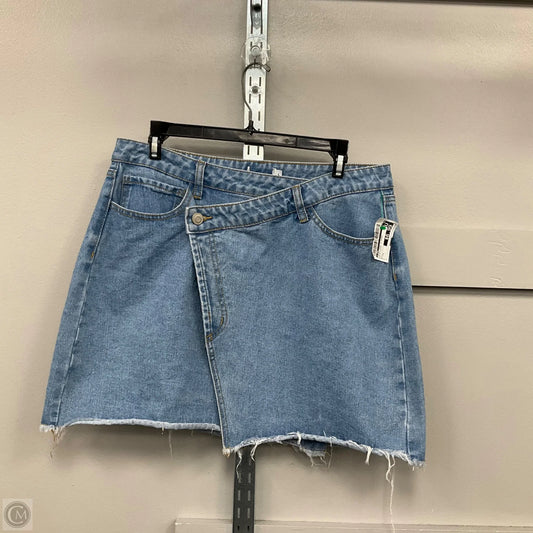 Skirt Mini & Short By Cmf In Blue Denim, Size: L