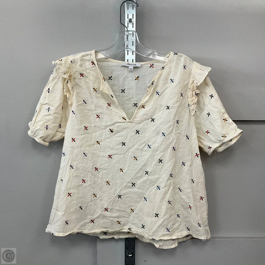 Top Short Sleeve By Madewell In Cream, Size: L