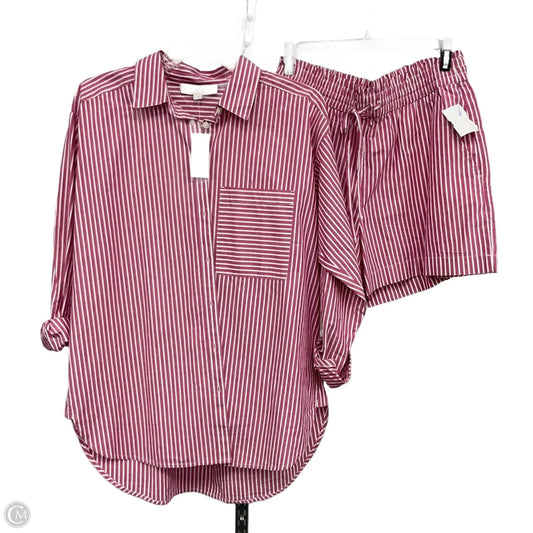 Top 2pc Long Sleeve By Loft In Striped Pattern, Size: S