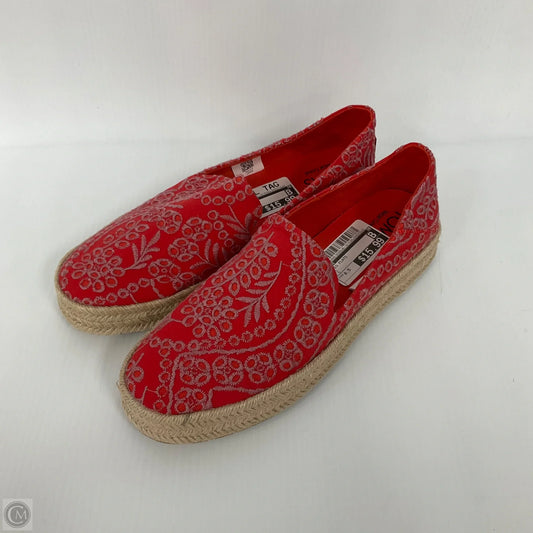 Shoes Flats By Toms In Red, Size: 8.5