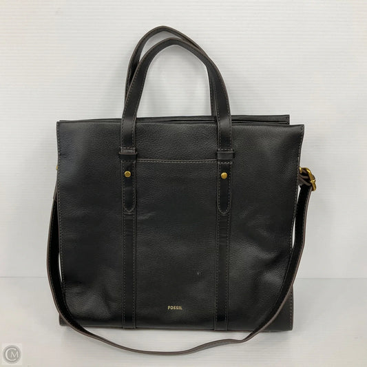 Handbag Leather By Fossil, Size: Medium