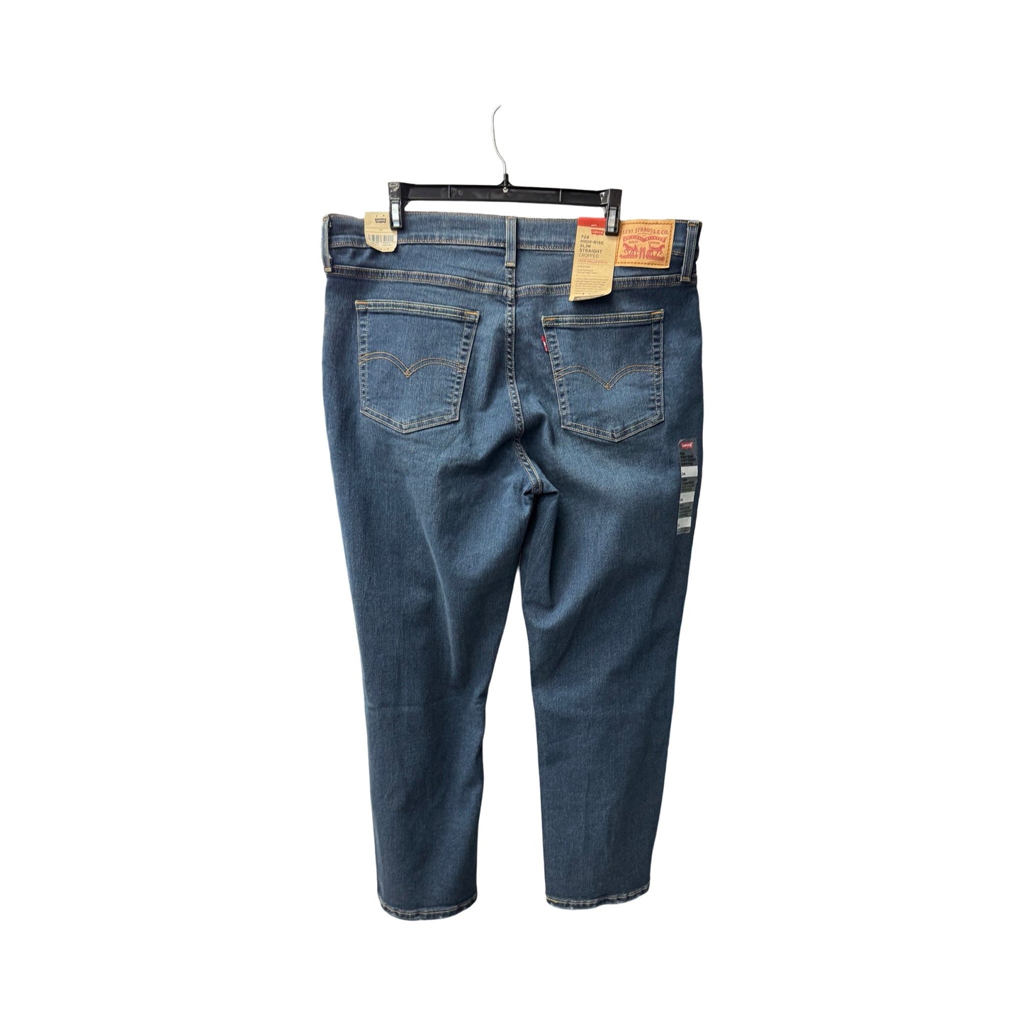 Jeans Cropped By Levis In Blue Denim, Size: 16