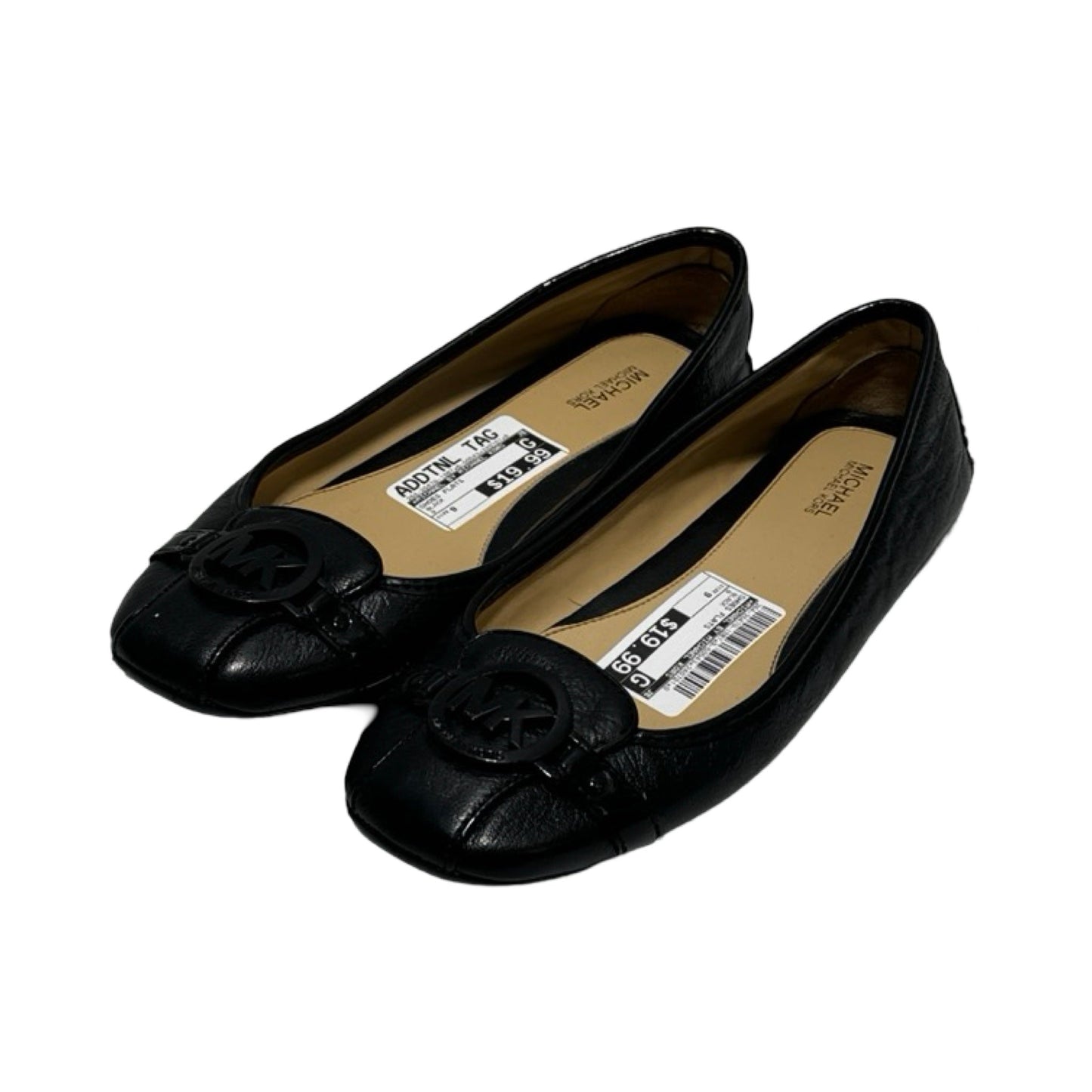 Black Shoes Flats Designer Michael By Michael Kors, Size 9