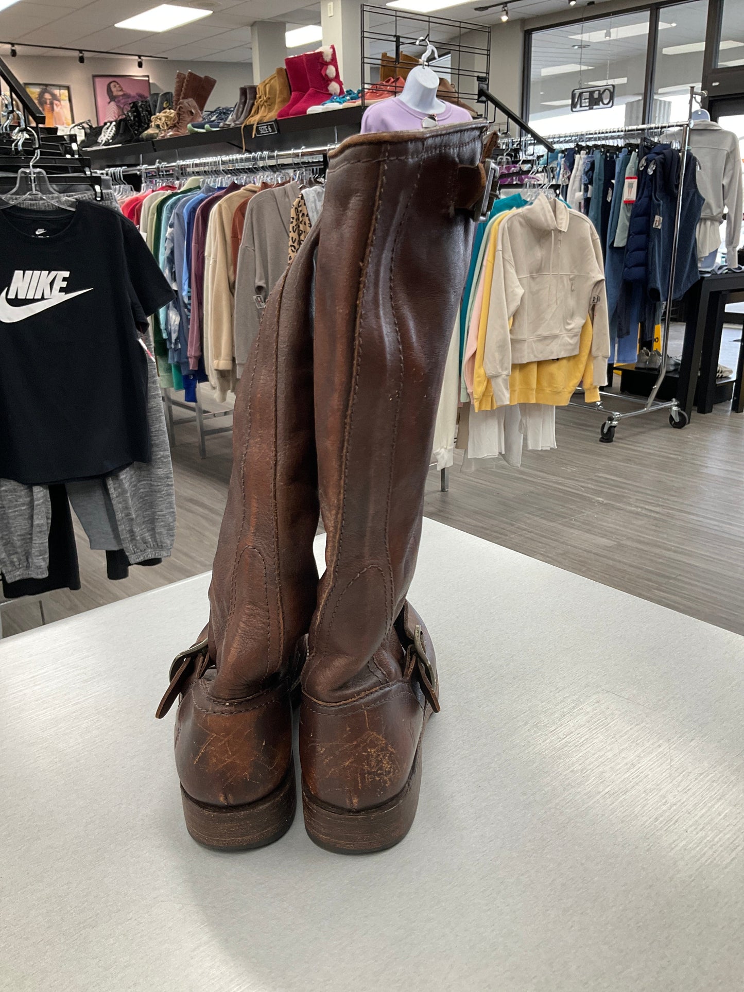 Boots Mid-calf Flats By Frye In Brown, Size: 7