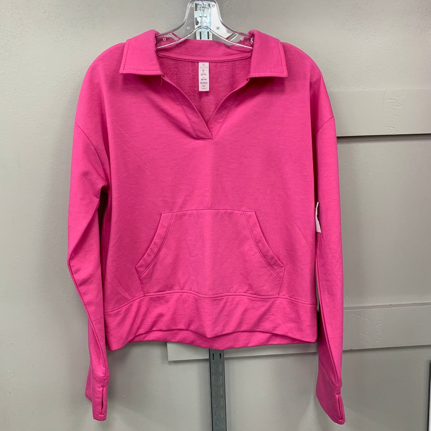 Athletic Top Long Sleeve Collar By Balance Collection In Pink, Size: M