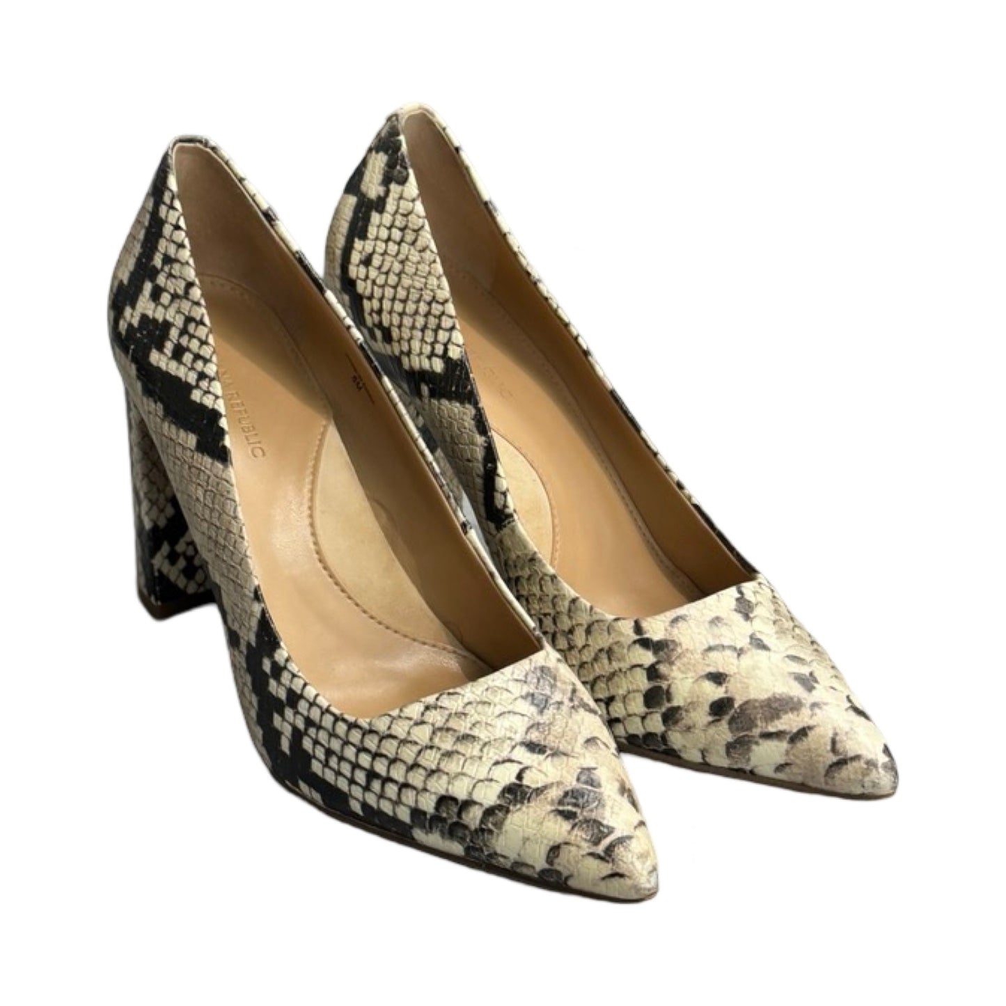 Shoes Heels Block By Banana Republic In Snakeskin Print, Size: 6