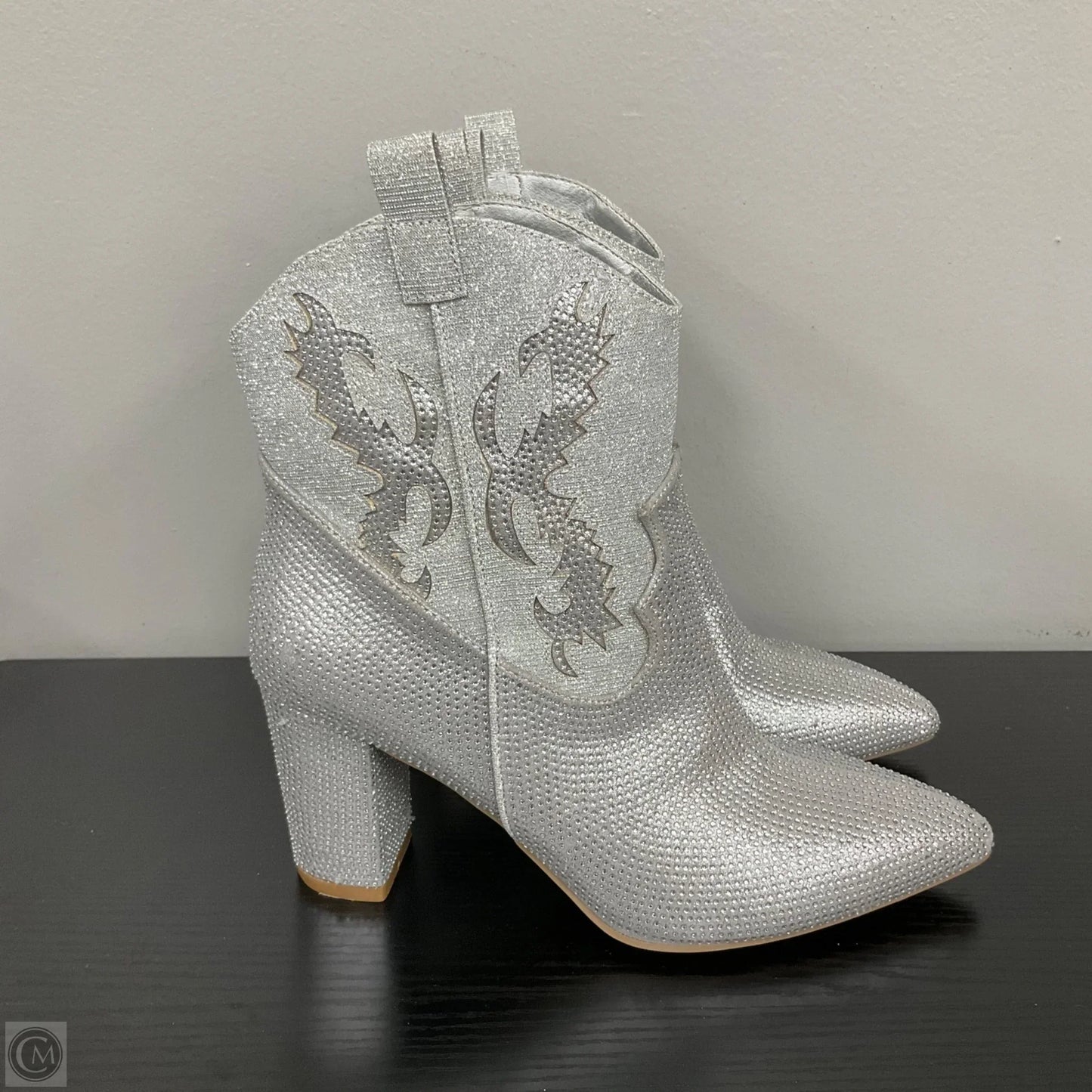 Boots Ankle Heels By Altard State In Silver, Size: 10