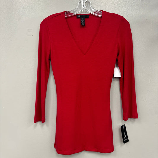 Top Long Sleeve By Inc In Red, Size: S