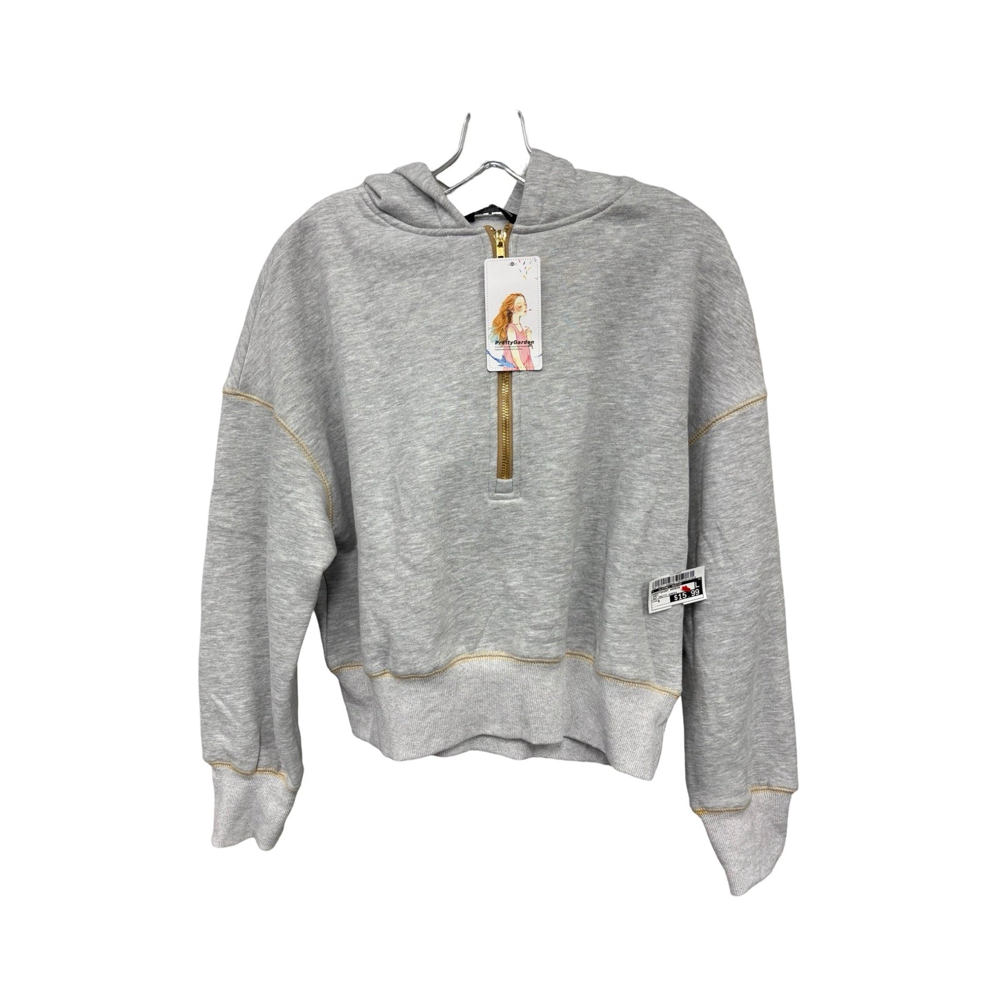 Sweatshirt Hoodie By Clothes Mentor In Grey, Size: S