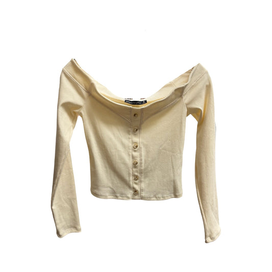 Top Long Sleeve By Abercrombie And Fitch In Cream, Size: M