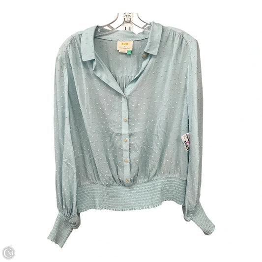 Top Long Sleeve By Maeve In Blue, Size: 1x
