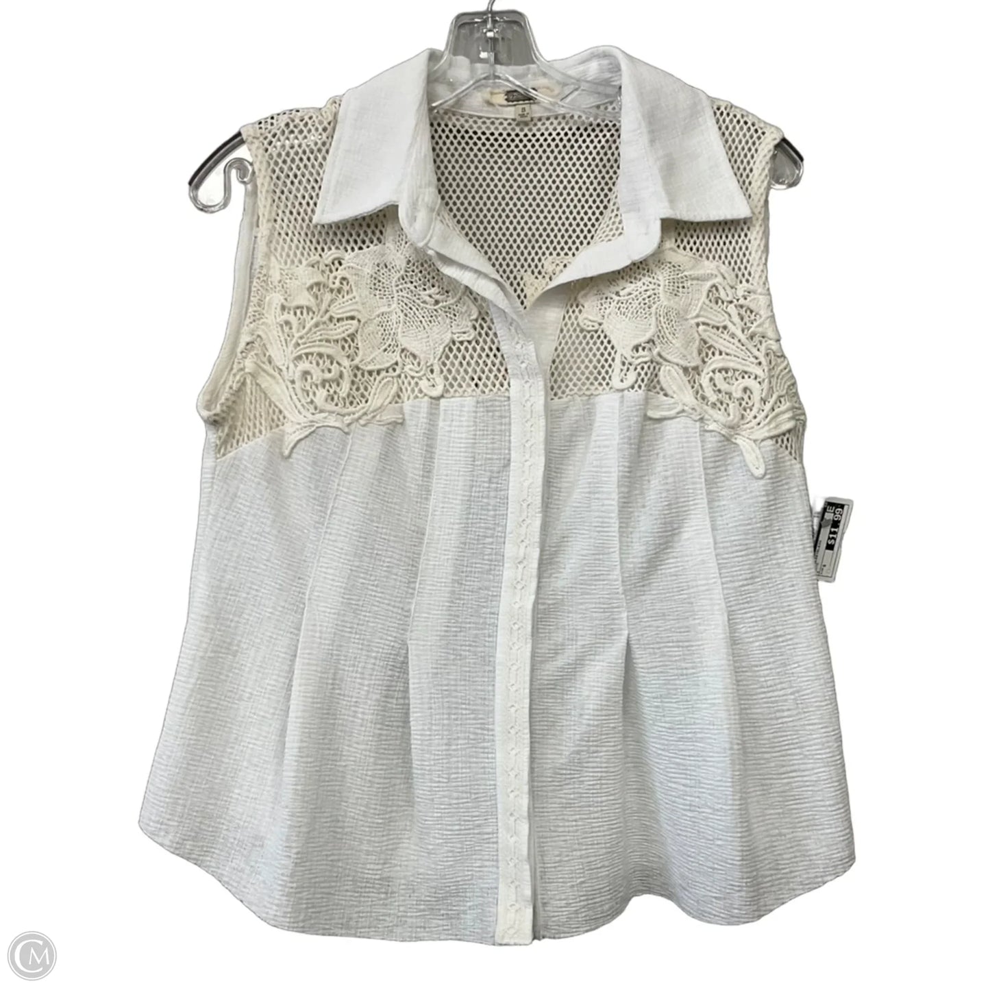Top Sleeveless By Gimmicks In White, Size: S